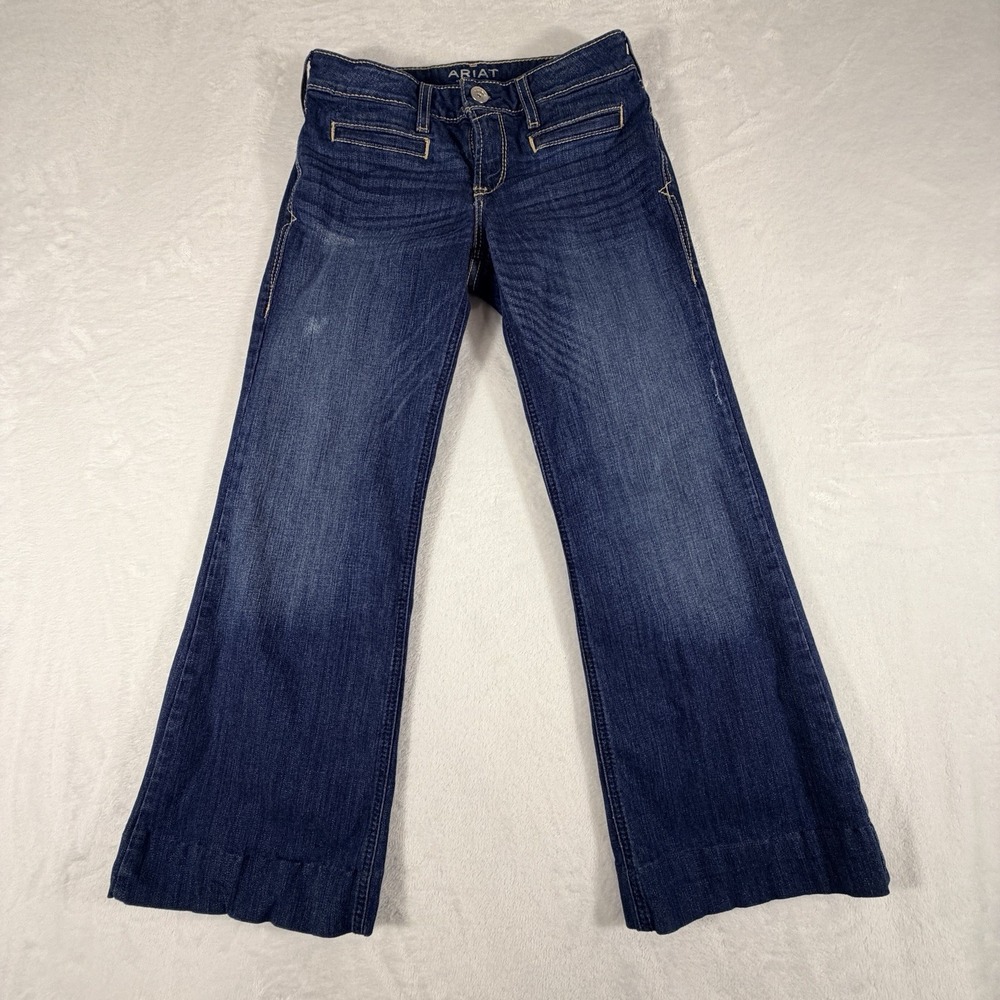 Ariat Trouser Jeans Women's Size 28S Blue Low Rise Boot Cut Embroidered Pockets‎